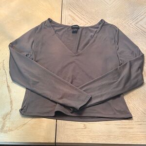 a new day Women's Long Sleeve V-Neck Top - Taupe
